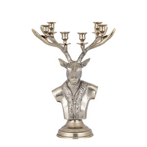 Vente chaude Unique Métal Renne Sculpture Chandelier Titulaire Conception À La Main pour Mariages Fêtes et Tables De Centre À Domicile - Product Image 1