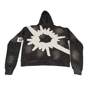 Survêtement de course évasé en coton pour l'hiver pour hommes, nouveau style de survêtement à capuche, ensemble de sweat à capuche streetwear uni - Product Image 3