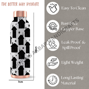 Vente chaude 950ml Ayurvédique Pur Cuivre Bouteille D'eau Réutilisable Sans BPA Couvercle Étanche Écologique Léger Moderne Direct - Product Image 2