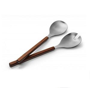 Couverts à salade en bois de manguier tressé Couverts à salade en bois de manguier Lot de 2 Couverts à salade en bois Couverts à la main KETCHENWAR UNIQUE - Product Image 2