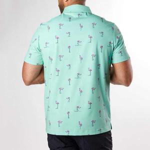 Camiseta de golf de verano al por mayor Camiseta estampada de polo de secado rápido elástica de 4 vías con estampado de patrón sólido Impresión digital nuevo estilo ajuste regular - Product Image 3