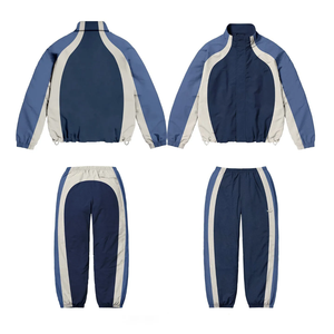 Survêtement personnalisé pour hommes, tenues coupe-vent en nylon, ensemble de veste de sport, jogging, fermeture éclair complète, survêtements coupe-vent pour homme - Product Image 1