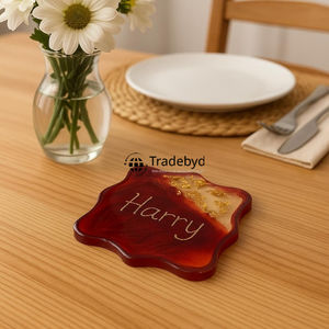 ชุดจานรองแก้วเรซิ่นทรงสี่เหลี่ยมคุณภาพพรีเมียม หรูหรา ผลิตด้วยมืออย่างยั่งยืน ปรับแต่งสีได้ สำหรับใช้ในบ้านและโรงแรม - Product Image 3