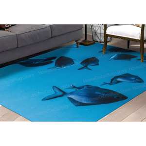 Tapis imprimé : Tapis de couloir personnalisé antidérapant, motif animal marin côtier, fin et décoratif, avec poils doux - Product Image 5