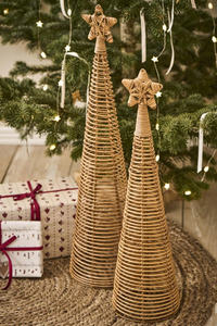 Beautifully star top rattan <b>Christmas</b> <b>tree</b> decor holiday sculpture eco friendly festive <b>tabletop</b> ornament Vietnam OEM ODM - Product Image 6