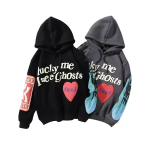 Sudadera con capucha para hombre con estampado digital de invierno de gran tamaño y lana de algodón pesado liso de alta calidad a precio mayorista - Product Image 5