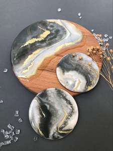 Durable and <b>heat</b> resistant resin <b>coasters</b> made with glossy finished ideal for serving hot or cold beverages - Product Image 2