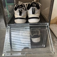 Boîtes à chaussures en plastique transparentes 34x27x19 avec porte magnétique Boîte à chaussures en plastique transparente de grande taille avec usine de porte Vietnam