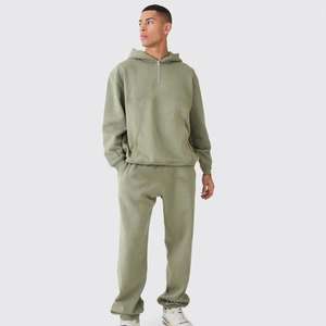 Survêtement 100% coton pour hommes | Sweat-shirt à fermeture à cordon avec logo personnalisé OEM pour vêtements d'hiver - Product Image 5