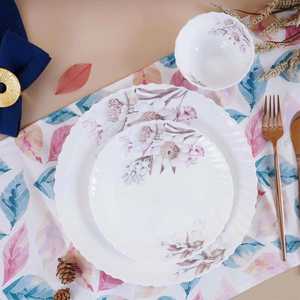 Service de table en porcelaine opale florale moderne durable blanche de 33 pièces - Product Image 4