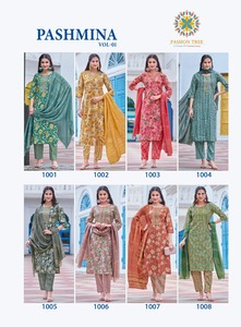 Nouvel Arrivage Belle Tenue Style Moderne Chanderi Kurti Pantalon & Dupatta Avec Feuille D'impression Et De Fantaisie Broderie Travail Femme Mode - Product Image 6