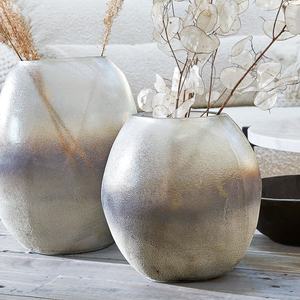 Vase à fleurs en métal au design exclusif, taille personnalisée, fait main, porte-fleurs design, forme ronde, vaisselle, pots à fleurs en métal - Product Image 3