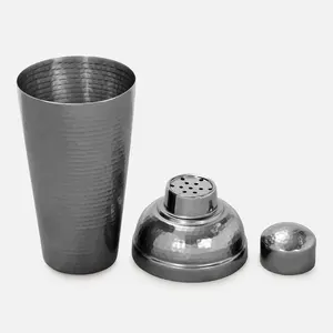 Vierges artisanales OEM vrac vente en gros LFGB certifié écologique gris mat finition martelé acier inoxydable Shaker | 24oz - Product Image 1