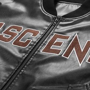 Veste en peau de mouton XXL 8XL pour homme Manteau oversize de baseball noir en toile Bomber moto Style décontracté pour le camping d'automne - Product Image 3