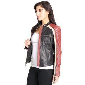 Chaqueta Bomber de piel de vaca para mujer, ropa de invierno personalizada, lona de punto para Moto, transpirable teñida lisa - Product Image 1