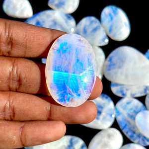 Arc-en-ciel Moonstone Gemstone Lot Cabochons pour Bagues Boucles D'oreilles Bijoux - Product Image 4