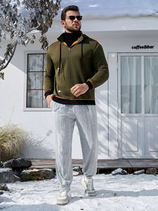 Sudaderas con capucha de alta calidad para hombre, Jersey de algodón cálido, venta al por mayor, impresión personalizada, bordado, cuarto, sudaderas con cremallera - Product Image 3