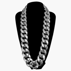 Collar de <span class=keywords><strong>rapero</strong></span> de cadena cubana acrílico chapado en oro para <span class=keywords><strong>hombre</strong></span> de alta calidad Chunky 80s-90s Hip Hop accesorio de <span class=keywords><strong>disfraz</strong></span> para ocasiones de regalo - Product Image 6