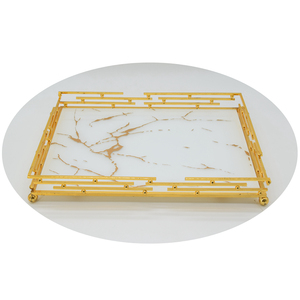 AK Brass In Thiết Kế Khay Kim Loại Bộ 3 Khung Hình Chữ Nhật Lá Thiết Kế Trong Vàng Hoàn Thành Cho Bảng Trang Trí Nội Thất/Đặc Biệt Đồ Trang Trí - Product Image 4