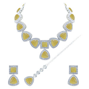 Alex Jewellery-Conjunto de collar de Gargantilla Kundan cuadrado y triángulo de aspecto atractivo indio - Product Image 2