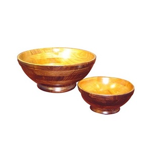 LOT DE 2 bol de service alimentaire bon et sûr pour ustensiles de cuisine vaisselle tablette Table en bois massif décoratif couleur verte bols en bois - Product Image 3