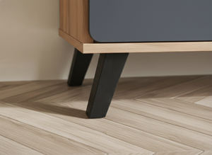 Armoire à chaussures moderne et artistique à 3 portes avec 4 niveaux, capacité de 16 paires, chêne gris foncé, modèle à monter soi-même/à démonter, SC312, fabriqué en Malaisie - Product Image 5