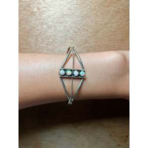 <b>Opal</b> & Sterling Silver Cuff <b>Bracelet</b> Handmade Navajo Fashion Accessory - Product Image 4