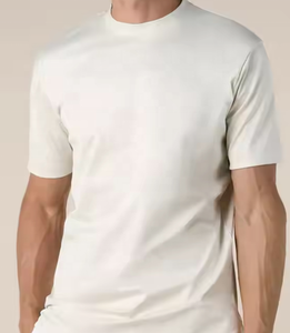 Camiseta Premium de Algodón Mercerizado para Hombre con Logotipo Personalizado, Estampado Digital con Patrón Sólido, Corte Regular, Manga Corta 2026 - Product Image 1