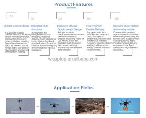 Sistema de Lanzamiento Integrado PSDK de 4 Canales, Dispositivo de Liberación Simultánea Inteligente para Drones de Transporte Matrice, YT-400 6kg - Product Image 4