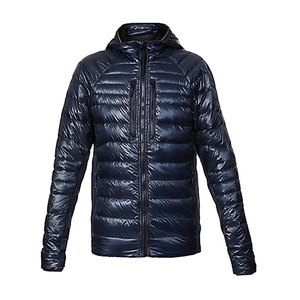 Veste d'extérieur légère et chaude pour hommes, vestes d'hiver à capuche bleues brillantes personnalisées, vestes d'hiver bouffantes remplies de duvet pour hommes - Product Image 1