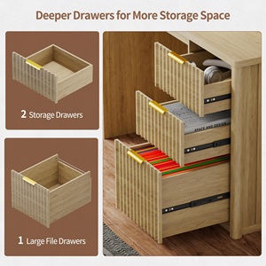 Escritorio de Computadora Moderno con Luces LED, Cajones Acanalados, Mesa de Estudio para Oficina en Casa con Estantes de Vidrio para Espacios Pequeños - Product Image 5