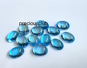 Topacio azul suizo natural cabujón ovalado 4x6mm a 6X8mm facetado-suelto Topacio Azul suizo corte ovalado - Product Image 2