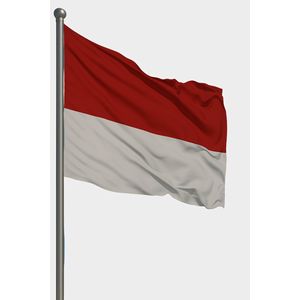 Bandera de Indonesia para exteriores impresa digitalmente en seda con asta de aluminio - Product Image 1