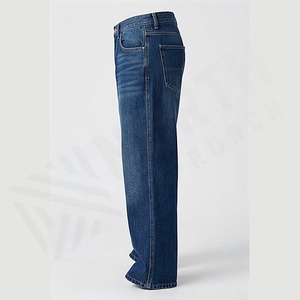 Jeans en denim décontractés à coupe ample pour hommes, coton de haute qualité, pantalon professionnel et tendance, taille plus, personnalisé, hiver, automne, uni - Product Image 3
