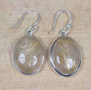 ต่างหูรูปวงรีทำด้วยมือ925เงินสเตอร์ลิงทำด้วยมือเครื่องประดับอัญมณีของขวัญครบรอบ - Product Image 1