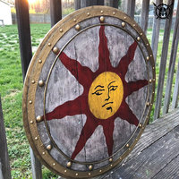 Hache à double lame de qualité industrielle supérieure en bois et acier, style bouclier viking, avec logo personnalisé, sculptée à la main, pour le camping en extérieur