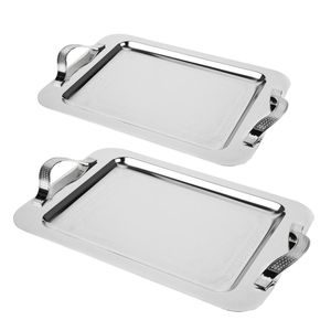 Plateau de service en acier inoxydable brillant avec polissage fin pour la présentation des aliments haut de gamme dans les hôtels et les maisons - Product Image 4