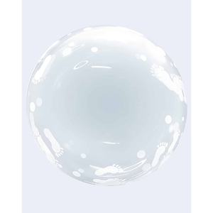 Globos de Fiesta con Huellas de Bebé, 45cm, Paquete de 12 Unidades - Product Image 1