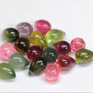 Fabulosa piedra preciosa de turmalina múltiple de 5mm a 7mm de tamaño semipreciosa suelta cabujón de turmalina gotas de lágrimas - Product Image 2