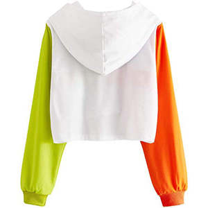 Sweats à capuche pour femmes Pull à la mode sur mesure Sweat à capuche découpé unique pour femmes avec haut court et manches complètes pour la salle de sport - Product Image 2