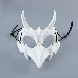 قناع نصف وجه بهيكل عظمي مخصص من HLC هالوين مدينة كوس شيطان قناع حيوان الذئب التنين النمر تأثيري زي شبح الدعائم قناع الحزب - Product Image 3