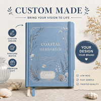 Carnet d'herbier côtier A5 personnalisé LABON, couverture rigide en lin bleu, pour l'étude, le bureau, cadeau, marque privée