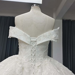 ANY196 Vestido de Novia Moderno Largo con Escote Corazón y Apliques Florales de Cristal para Mujer - Product Image 6