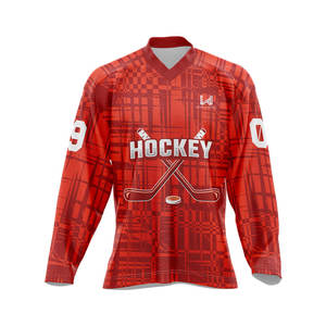 Maillots de hockey réversibles authentiques, vêtements de sport en polyester personnalisés, vente en gros, techniques d'impression par sublimation personnalisées OEM - Product Image 1