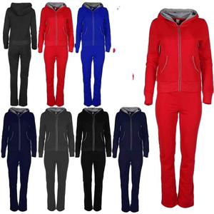 Ensemble de survêtement en polaire polyester/coton pour femmes, sweat-shirt à capuche et pantalon de jogging, deux pièces, décontracté d'hiver, à capuche avec logo et couleurs personnalisés - Product Image 2