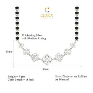Compre un Conjunto de Mangalsutra de Plata Pura, Joyería Fina con Diamante de Corte Esmeralda Chapado en Oro, para Regalo de Boda o Fiesta para Esposa - Product Image 3