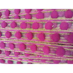 ลูกปัดปอมปอมปักลายทำมือสำหรับตกแต่งเสื้อผ้า ชุดเดรส ผ้าม่าน พร้อมชายครุยและพู่ห้อย วัสดุผ้า - Product Image 1