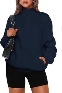 Femmes 2025 printemps automne mode pleine fermeture éclair sweat à manches longues coupe ample à la mode veste décontractée avec poches - Product Image 6