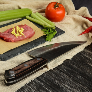 Venta al por mayor pedidos a granel personalizados OEM ODM servicio profesional fijo hoja afilada cuchillo Chef cuchillo cocina mango de madera - Product Image 3