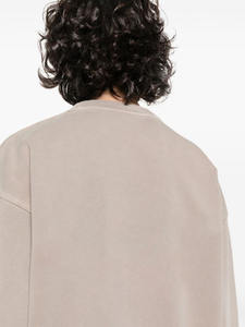 Sudadera de cuello redondo lavada Vintage unisex, jersey de gran tamaño informal, top de mezcla de algodón de manga larga con puños acanalados - Product Image 4